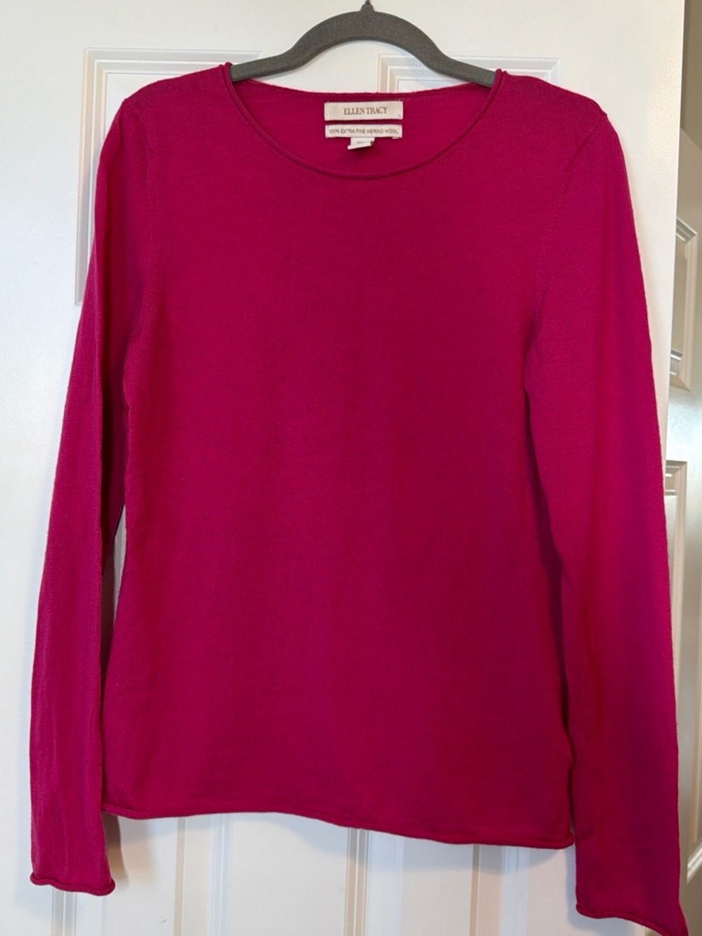 Ellen Tracy 100% Merino Wool Pink Sweater